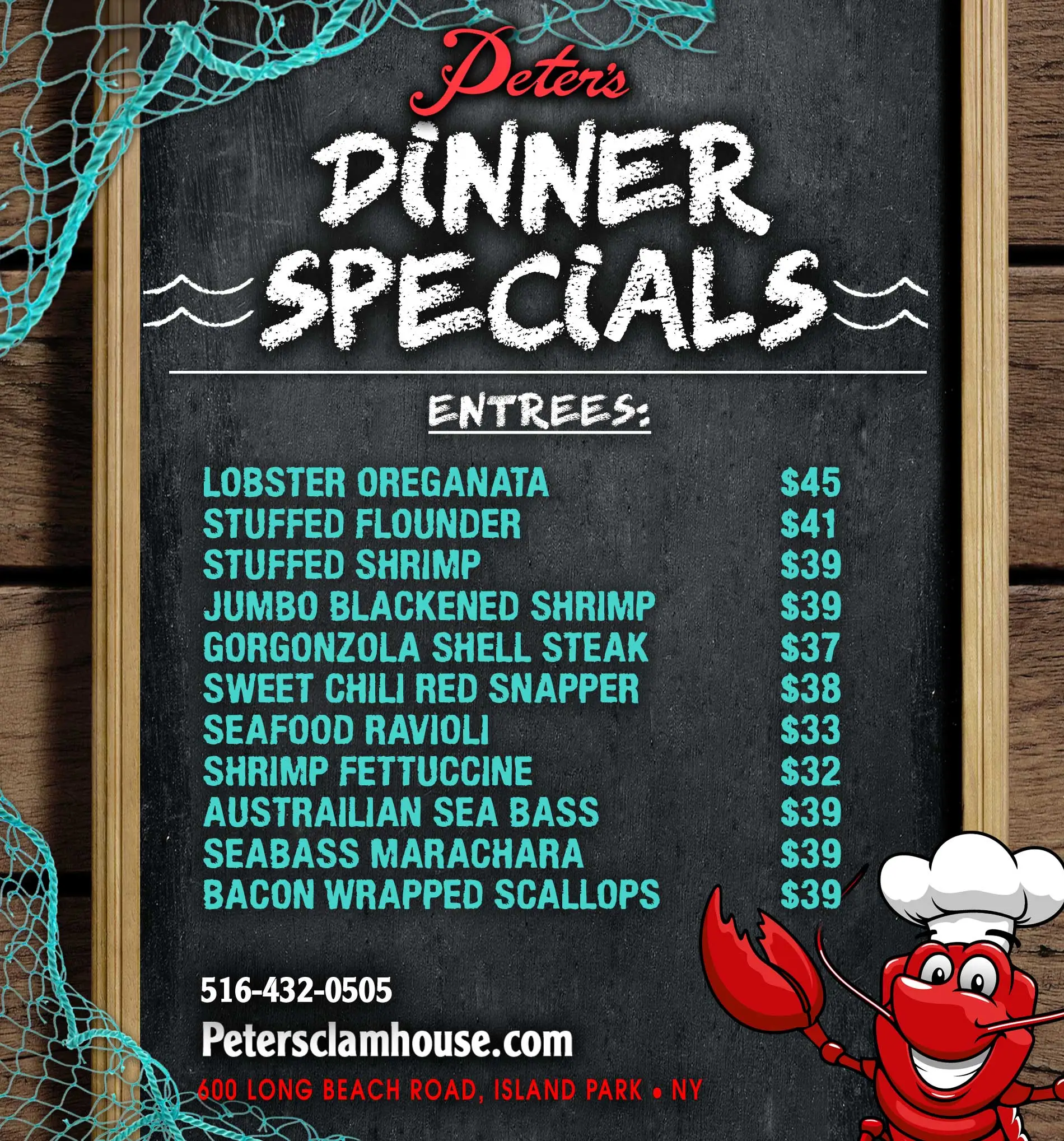 Peters Clam Bar Dinner Specials